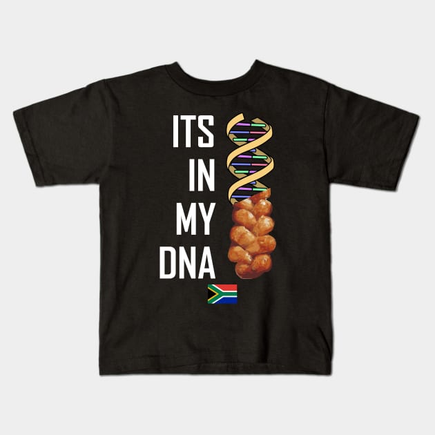 Its In My DNA Funny South Africa Koeksister Braai Kids T-Shirt by BraaiNinja